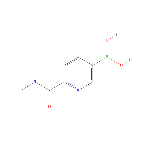 [6-(dimethylcarbamoyl)pyridin-3-yl]boronic acid (CAS: 1006876-23-8) - Chemical Structure and Molecular Formula 