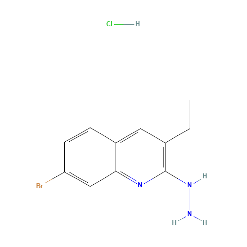 (7-bromo-3-ethylquinolin-2-yl)hydrazine;hydrochloride (CAS: 1017361-49-7) - Chemical Structure and Molecular Formula 