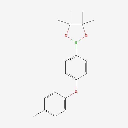 4,4,5,5-tetramethyl-2-[4-(4-methylphenoxy)phenyl]-1,3,2-dioxaborolane (CAS: 1358754-78-5) - Chemical Structure and Molecular Formula 