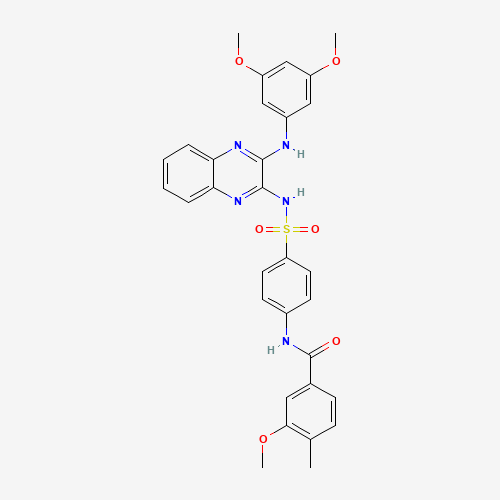 N-[4-[[3-(3,5-dimethoxyanilino)quinoxalin-2-yl]sulfamoyl]phenyl]-3-methoxy-4-methylbenzamide (CAS: 1349796-36-6) - Related Chemical Product