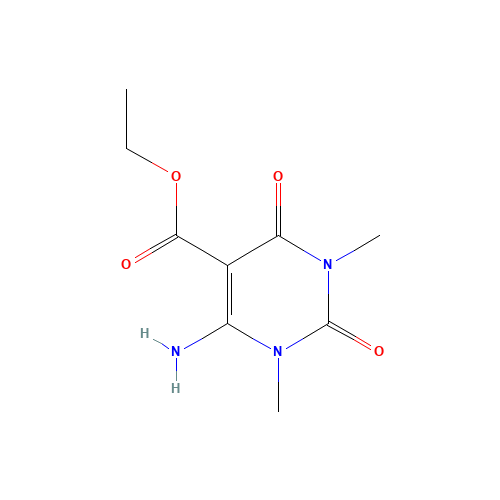 ethyl 4-amino-1,3-dimethyl-2,6-dioxopyrimidine-5-carboxylate (CAS: 37472-94-9) - Chemical Structure and Molecular Formula 