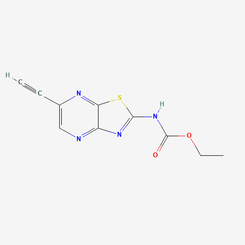 ethyl N-(6-ethynyl-[1,3]thiazolo[4,5-b]pyrazin-2-yl)carbamate (CAS: 1220449-32-0) - Chemical Structure and Molecular Formula 