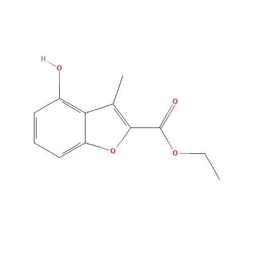 ethyl 4-hydroxy-3-methyl-1-benzofuran-2-carboxylate (CAS: 3781-69-9) - Chemical Structure and Molecular Formula 