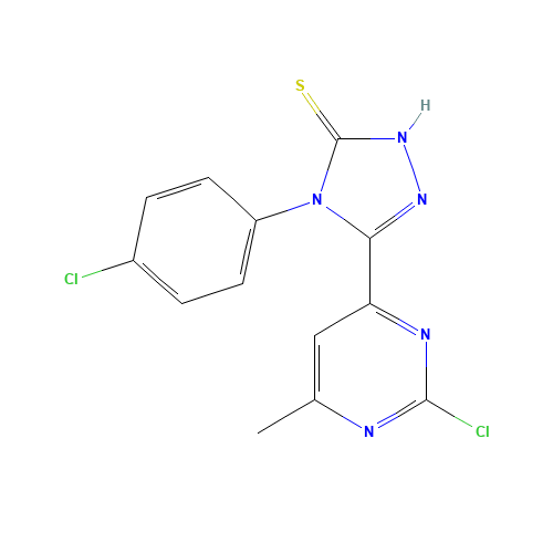 3-(2-chloro-6-methylpyrimidin-4-yl)-4-(4-chlorophenyl)-1H-1,2,4-triazole-5-thione (CAS: 266337-73-9) - Related Chemical Product