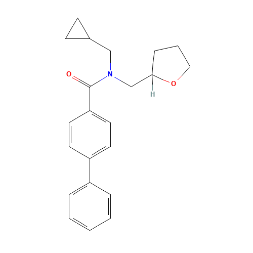 N-(cyclopropylmethyl)-N-(oxolan-2-ylmethyl)-4-phenylbenzamide (CAS: 650590-61-7) - Chemical Structure and Molecular Formula 