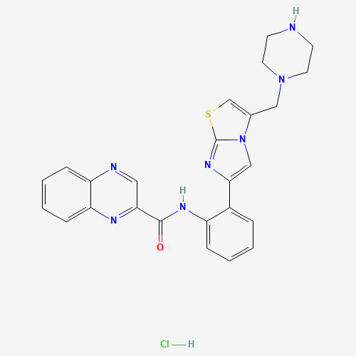 N-[2-[3-(piperazin-1-ylmethyl)imidazo[2,1-b][1,3]thiazol-6-yl]phenyl]quinoxaline-2-carboxamide;hydrochloride (CAS: 1001645-58-4) - Related Chemical Product