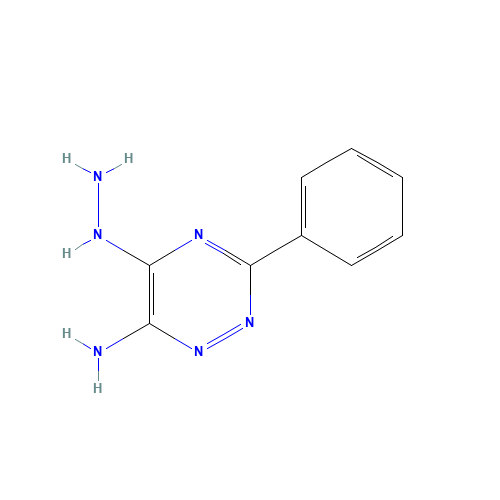 5-hydrazinyl-3-phenyl-1,2,4-triazin-6-amine (CAS: 86958-19-2) - Chemical Structure and Molecular Formula 