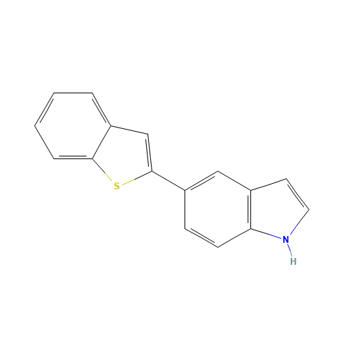 5-(1-benzothiophen-2-yl)-1H-indole (CAS: 885273-14-3) - Chemical Structure and Molecular Formula 