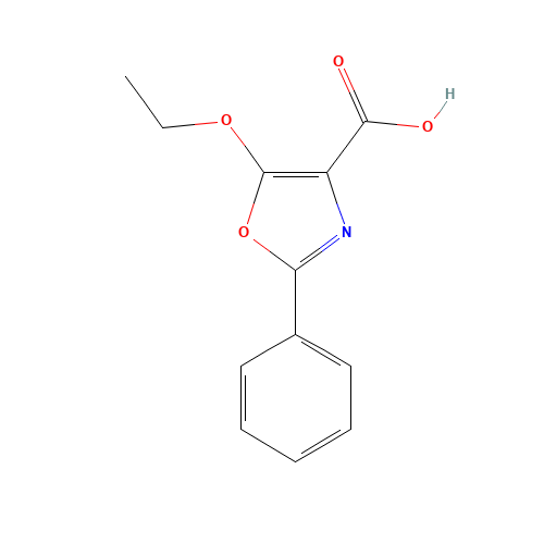 5-ethoxy-2-phenyl-1,3-oxazole-4-carboxylic acid (CAS: 54644-12-1) - Chemical Structure and Molecular Formula 