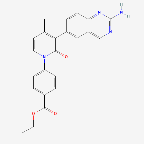 ethyl 4-[3-(2-aminoquinazolin-6-yl)-4-methyl-2-oxopyridin-1-yl]benzoate (CAS: 1003311-82-7) - Chemical Structure and Molecular Formula 