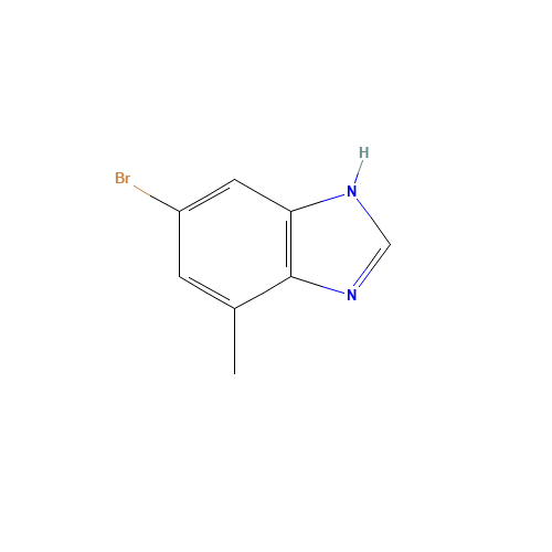 6-bromo-4-methyl-1H-benzimidazole (CAS: 255064-10-9) - Chemical Structure and Molecular Formula 