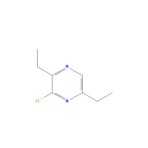 3-chloro-2,5-diethylpyrazine (CAS: 67714-53-8) - Chemical Structure and Molecular Formula 
