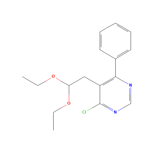 4-chloro-5-(2,2-diethoxyethyl)-6-phenylpyrimidine (CAS: 1456534-46-5) - Chemical Structure and Molecular Formula 