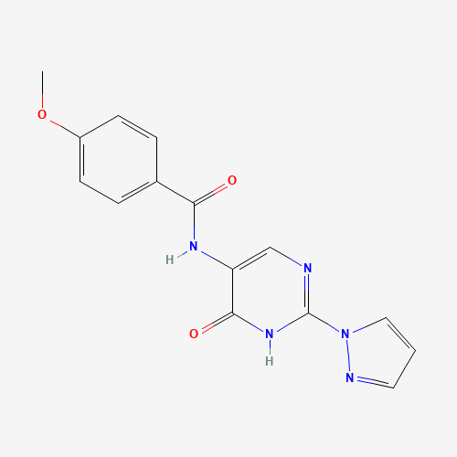 4-methoxy-N-(6-oxo-2-pyrazol-1-yl-1H-pyrimidin-5-yl)benzamide (CAS: 1343457-83-9) - Related Chemical Product