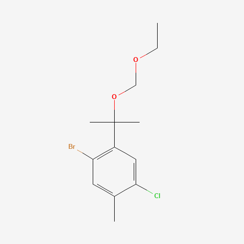 1-bromo-4-chloro-2-[2-(ethoxymethoxy)propan-2-yl]-5-methylbenzene (CAS: 1437053-19-4) - Chemical Structure and Molecular Formula 