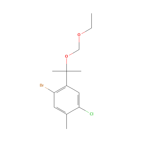 1-bromo-4-chloro-2-[2-(ethoxymethoxy)propan-2-yl]-5-methylbenzene (CAS: 1437053-19-4) - Chemical Structure and Molecular Formula 