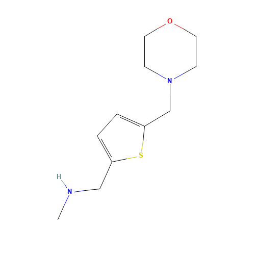 N-methyl-1-[5-(morpholin-4-ylmethyl)thiophen-2-yl]methanamine (CAS: 893742-71-7) - Chemical Structure and Molecular Formula 