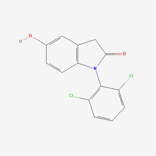 1-(2,6-dichlorophenyl)-5-hydroxy-3H-indol-2-one (CAS: 30267-40-4) - Chemical Structure and Molecular Formula 