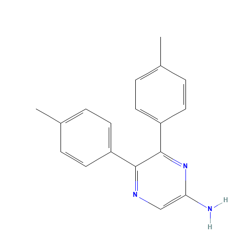 5,6-bis(4-methylphenyl)pyrazin-2-amine (CAS: 1174186-69-6) - Chemical Structure and Molecular Formula 