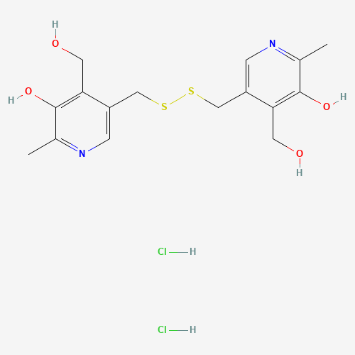 5-[[[5-hydroxy-4-(hydroxymethyl)-6-methylpyridin-3-yl]methyldisulfanyl]methyl]-4-(hydroxymethyl)-2-methylpyridin-3-ol;dihydrochloride (CAS: 10049-83-9) - Chemical Structure and Molecular Formula 