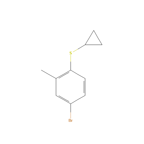 4-bromo-1-cyclopropylsulfanyl-2-methylbenzene (CAS: 1310947-48-8) - Chemical Structure and Molecular Formula 