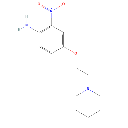 2-nitro-4-(2-piperidin-1-ylethoxy)aniline (CAS: 335672-29-2) - Chemical Structure and Molecular Formula 