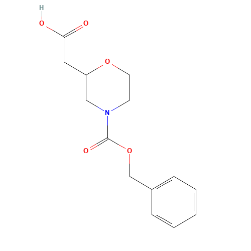 2-(4-phenylmethoxycarbonylmorpholin-2-yl)acetic acid (CAS: 702693-24-1) - Chemical Structure and Molecular Formula 