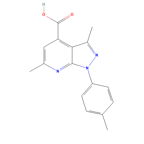 3,6-dimethyl-1-(4-methylphenyl)pyrazolo[3,4-b]pyridine-4-carboxylic acid (CAS: 892384-29-1) - Related Chemical Product
