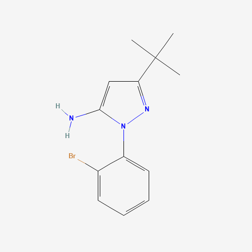 2-(2-bromophenyl)-5-tert-butylpyrazol-3-amine (CAS: 476637-04-4) - Chemical Structure and Molecular Formula 