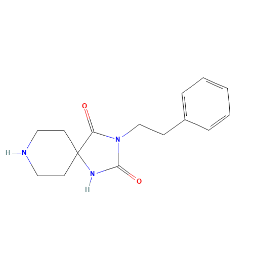 3-(2-phenylethyl)-1,3,8-triazaspiro[4.5]decane-2,4-dione (CAS: 198210-43-4) - Chemical Structure and Molecular Formula 