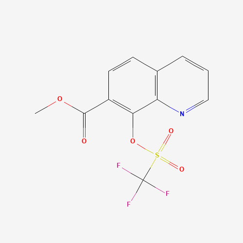 methyl 8-(trifluoromethylsulfonyloxy)quinoline-7-carboxylate (CAS: 1352717-46-4) - Chemical Structure and Molecular Formula 