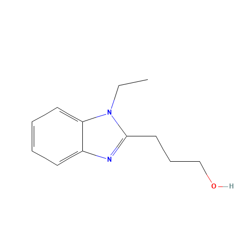 3-(1-ethylbenzimidazol-2-yl)propan-1-ol (CAS: 305347-67-5) - Chemical Structure and Molecular Formula 