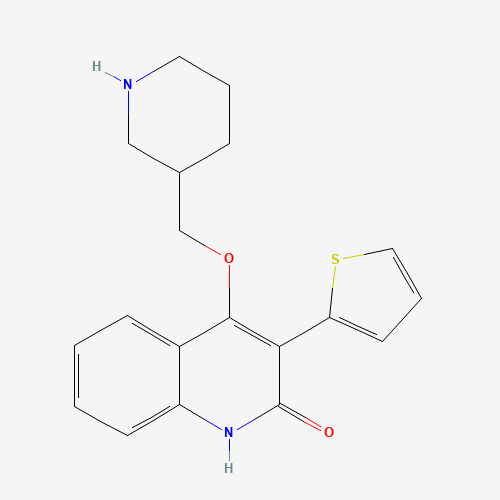 4-(piperidin-3-ylmethoxy)-3-thiophen-2-yl-1H-quinolin-2-one (CAS: 1263051-65-5) - Chemical Structure and Molecular Formula 