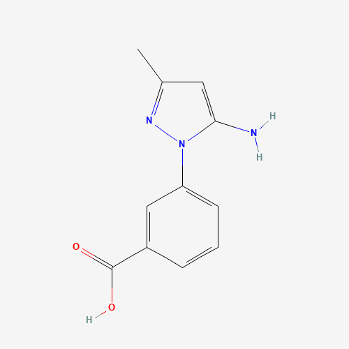 3-(5-amino-3-methylpyrazol-1-yl)benzoic acid (CAS: 872407-85-7) - Chemical Structure and Molecular Formula 