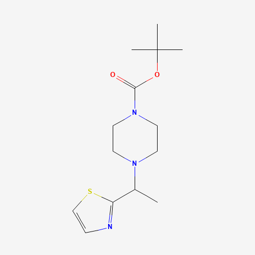 tert-butyl 4-[1-(1,3-thiazol-2-yl)ethyl]piperazine-1-carboxylate (CAS: 1269430-24-1) - Chemical Structure and Molecular Formula 
