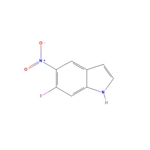 6-iodo-5-nitro-1H-indole (CAS: 1000343-00-9) - Chemical Structure and Molecular Formula 