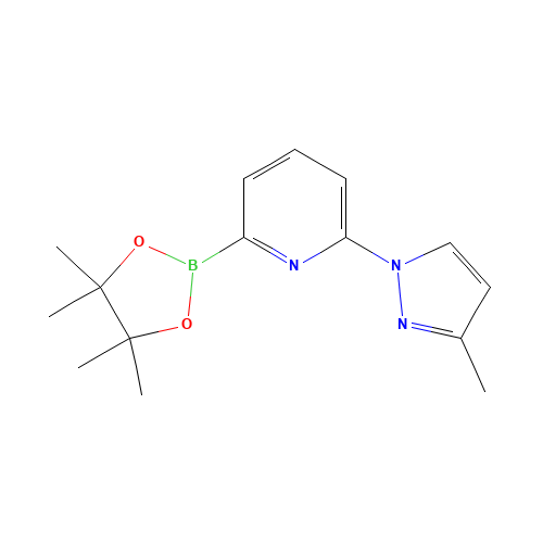 2-(3-methylpyrazol-1-yl)-6-(4,4,5,5-tetramethyl-1,3,2-dioxaborolan-2-yl)pyridine (CAS: 1310404-12-6) - Chemical Structure and Molecular Formula 