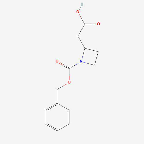 2-(1-phenylmethoxycarbonylazetidin-2-yl)acetic acid (CAS: 1229705-46-7) - Chemical Structure and Molecular Formula 