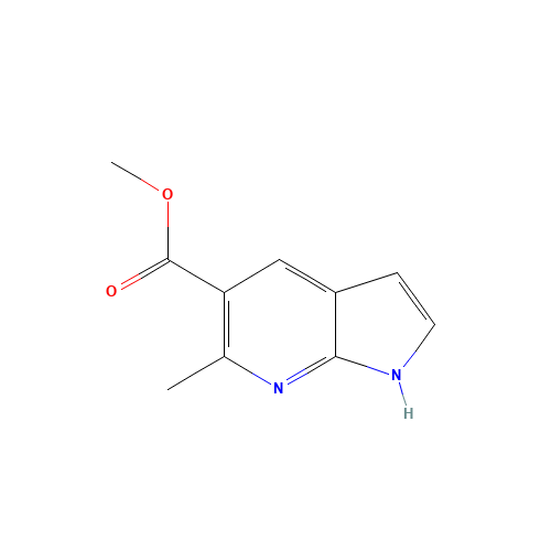 methyl 6-methyl-1H-pyrrolo[2,3-b]pyridine-5-carboxylate (CAS: 872355-54-9) - Chemical Structure and Molecular Formula 