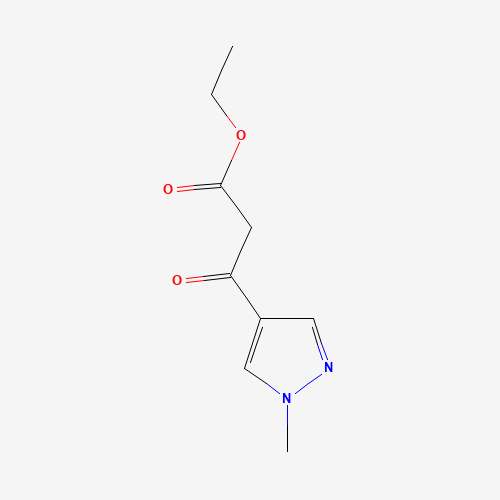 ethyl 3-(1-methylpyrazol-4-yl)-3-oxopropanoate (CAS: 1104243-87-9) - Chemical Structure and Molecular Formula 