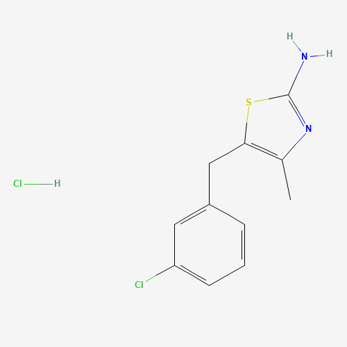 5-[(3-chlorophenyl)methyl]-4-methyl-1,3-thiazol-2-amine;hydrochloride (CAS: 1181458-35-4) - Chemical Structure and Molecular Formula 