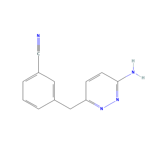 3-[(6-aminopyridazin-3-yl)methyl]benzonitrile (CAS: 874338-92-8) - Chemical Structure and Molecular Formula 