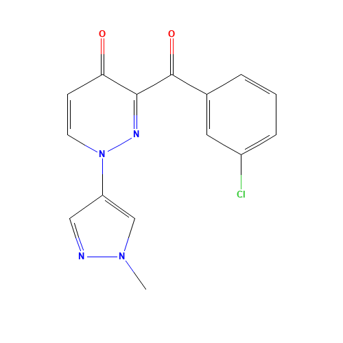3-(3-chlorobenzoyl)-1-(1-methylpyrazol-4-yl)pyridazin-4-one (CAS: 1314398-07-6) - Chemical Structure and Molecular Formula 