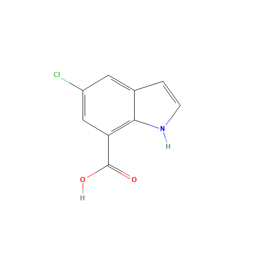 5-chloro-1H-indole-7-carboxylic acid (CAS: 875305-81-0) - Chemical Structure and Molecular Formula 