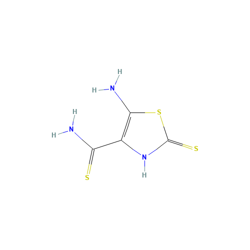 5-amino-2-sulfanylidene-3H-1,3-thiazole-4-carbothioamide (CAS: 116568-31-1) - Chemical Structure and Molecular Formula 