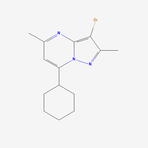 3-bromo-7-cyclohexyl-2,5-dimethylpyrazolo[1,5-a]pyrimidine (CAS: 1263286-18-5) - Chemical Structure and Molecular Formula 