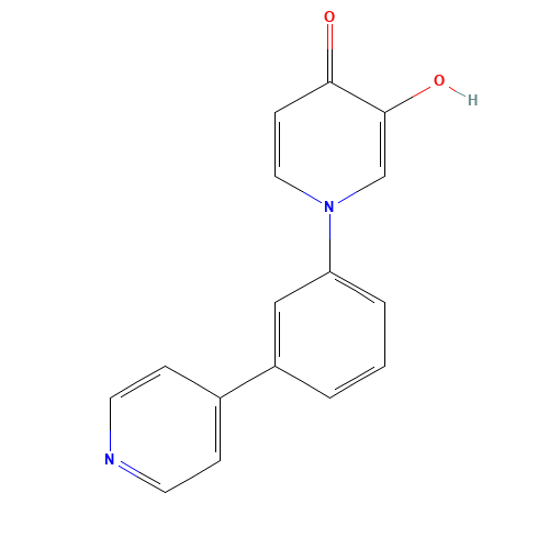 3-hydroxy-1-(3-pyridin-4-ylphenyl)pyridin-4-one (CAS: 1333328-47-4) - Chemical Structure and Molecular Formula 