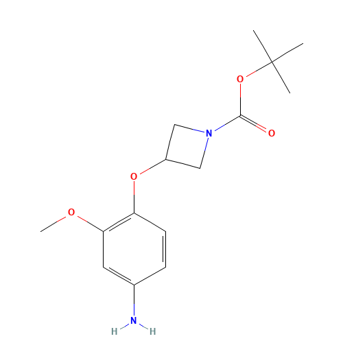 tert-butyl 3-(4-amino-2-methoxyphenoxy)azetidine-1-carboxylate (CAS: 960401-42-7) - Chemical Structure and Molecular Formula 
