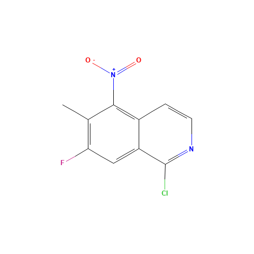 1-chloro-7-fluoro-6-methyl-5-nitroisoquinoline (CAS: 1245643-41-7) - Chemical Structure and Molecular Formula 