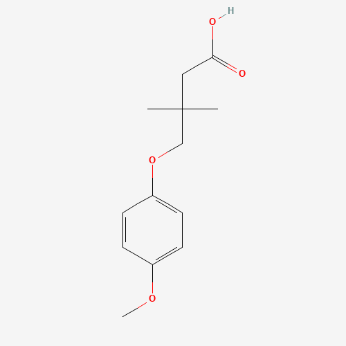 4-(4-methoxyphenoxy)-3,3-dimethylbutanoic acid (CAS: 157987-96-7) - Chemical Structure and Molecular Formula 